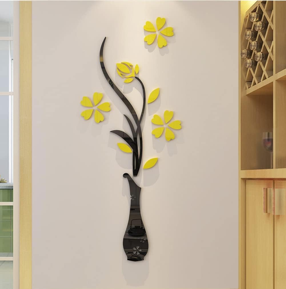 Murales 3D de Jarrones para Sala y Dormitorio, 47 x 18 pulgadas