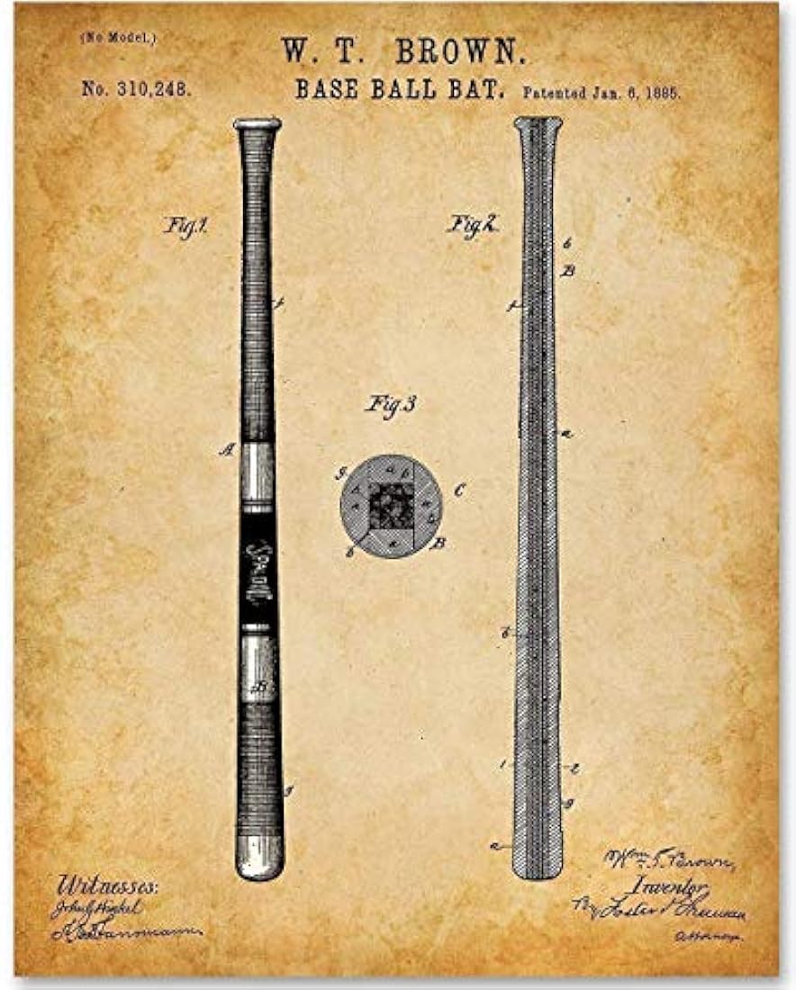 Cuadro bate de béisbol Impresión de patente