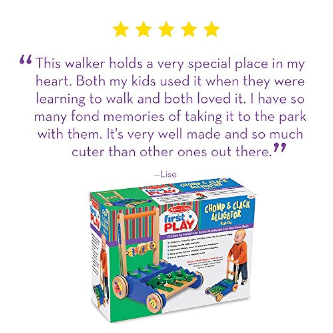 Juguete para empujar de cocodrilo Melissa & Doug Deluxe