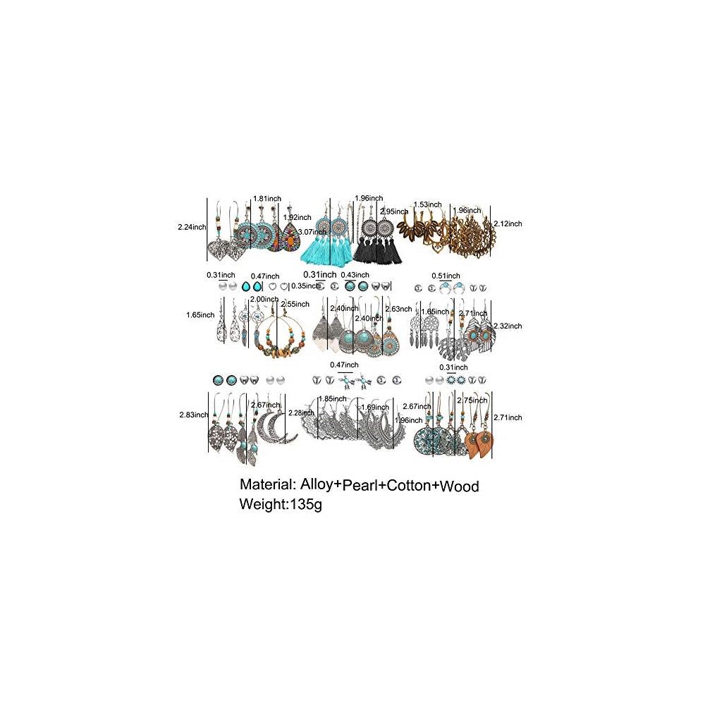 Aretes colgantes para mujer y niña estilo nacional bohemio