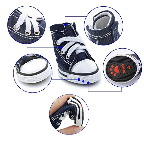 Botas, zapatillas y zapatos deportivos de lona para cachorros de abcGoodefg, zapatos casuales no deslizantes para exteriores, suela de goma y tela interna de algodón suave, Azul