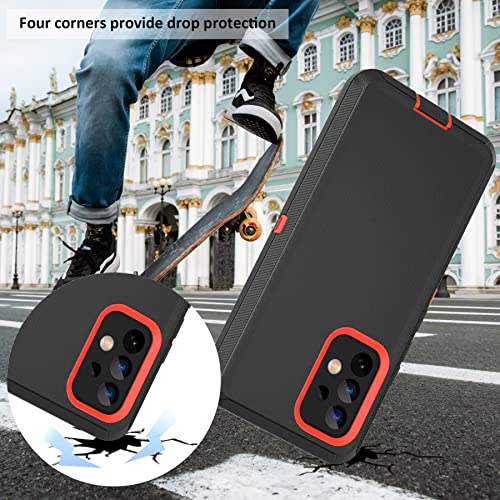 Funda compatible con Samsung Galaxy A53 5G, con clip para cinturón, resistente, resistente a los golpes, protección de cuerpo completo, con función atril, para Samsung Galaxy A53 5G (naranja)