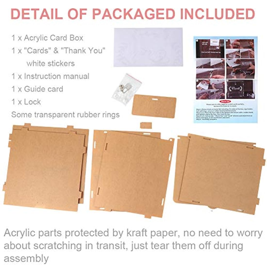 Caja de tarjetas de acrílico para boda