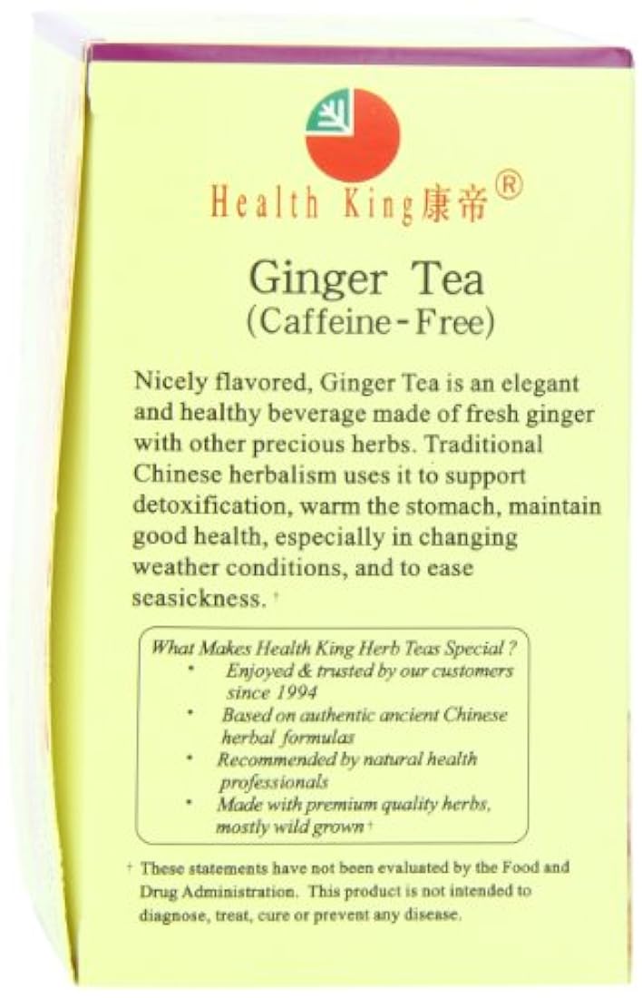 Salud Rey jengibre té de hierbas té 20 Count Caja HK-27B
