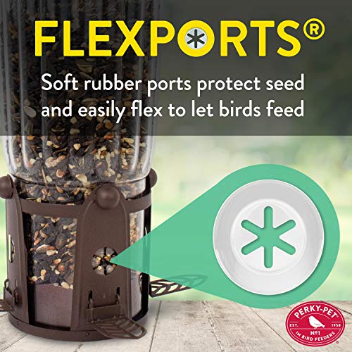 Perky-Pet 334-1SR Squirrel-Be-Gone Max Alimentador de pájaros con Flexports - 4 Lb