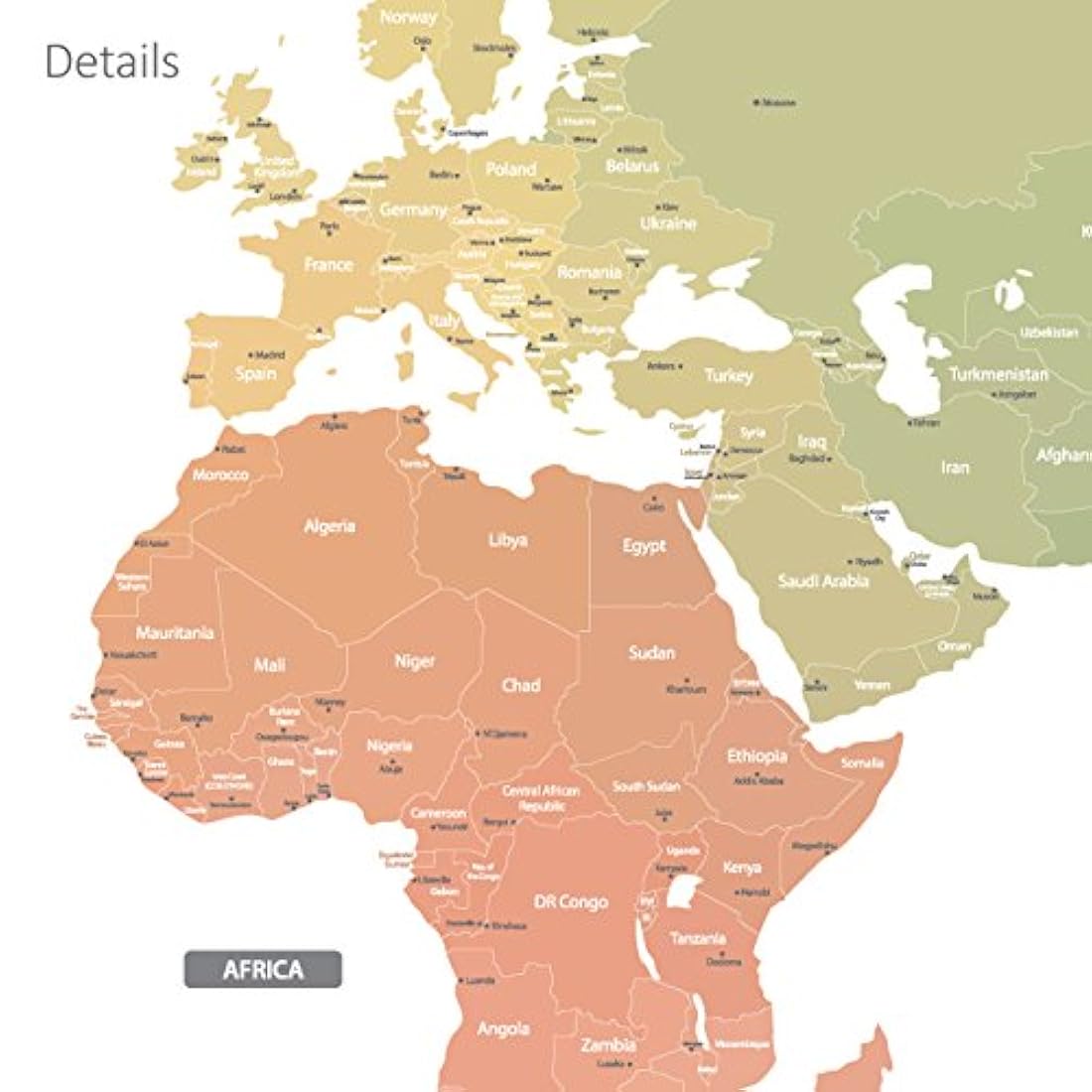 DECOWALL - Pegatinas de pared para niños, diseño de mapa