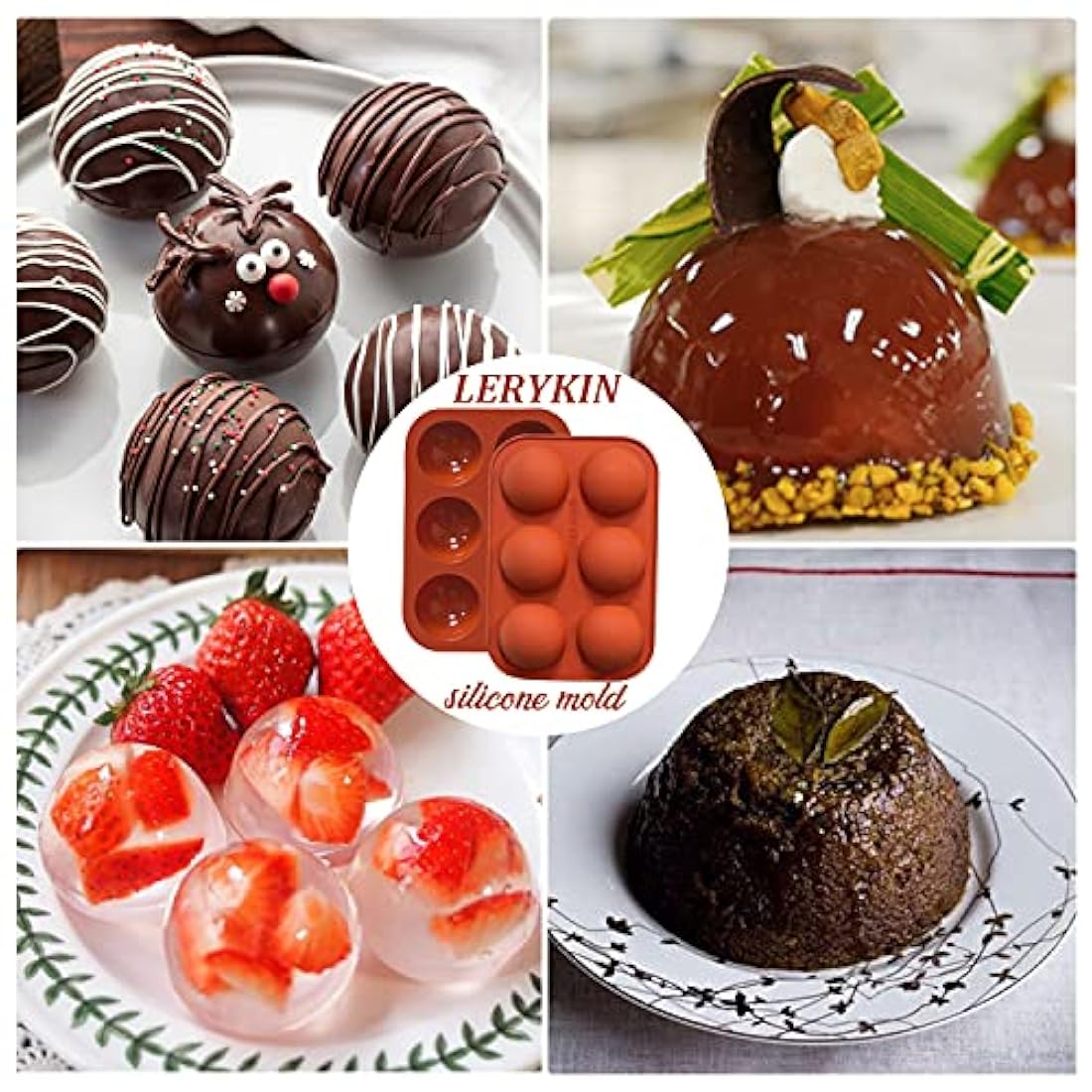 Moldes Moldes de silicona semifénica de 6 agujeros