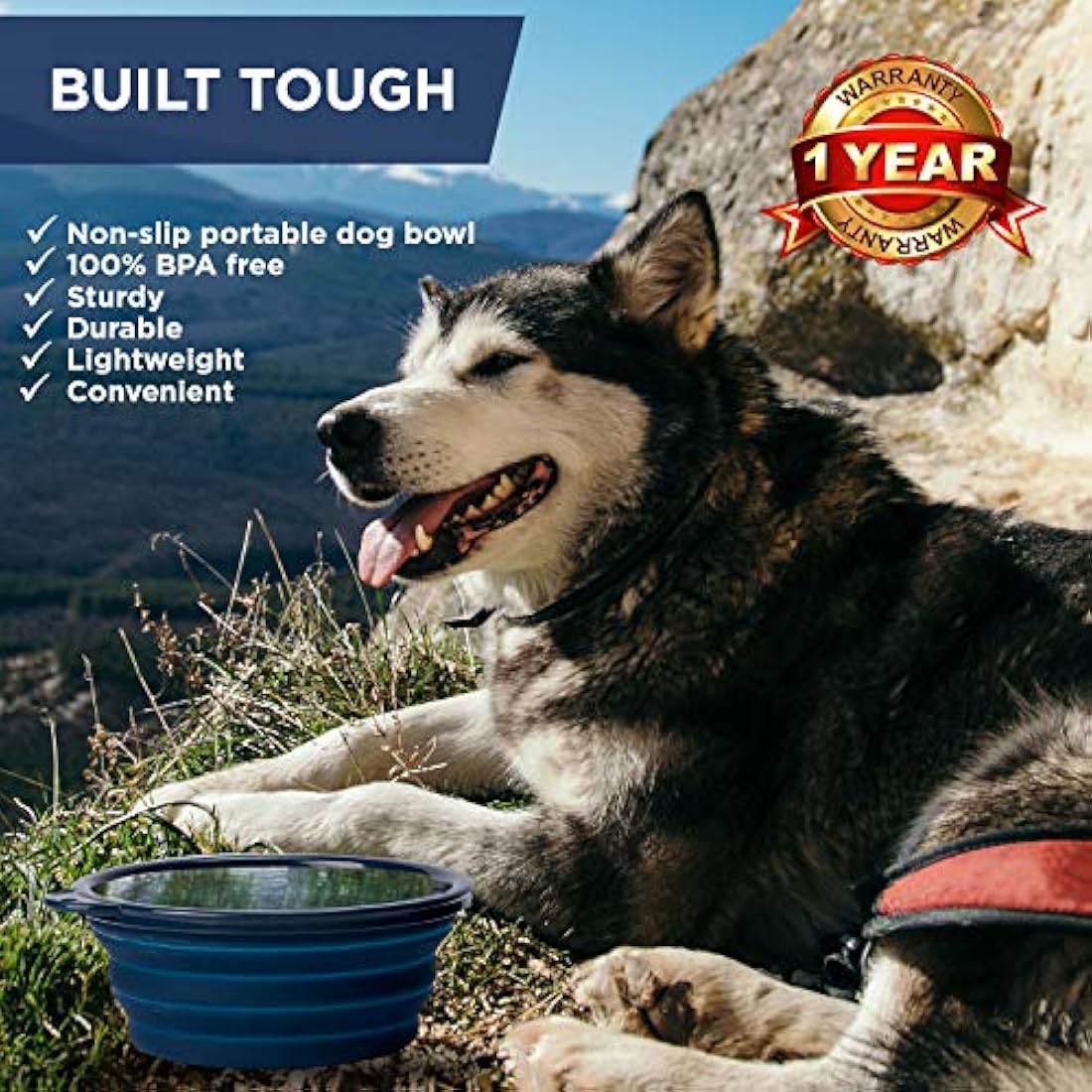 Cuenco grande plegable para perros grandes,