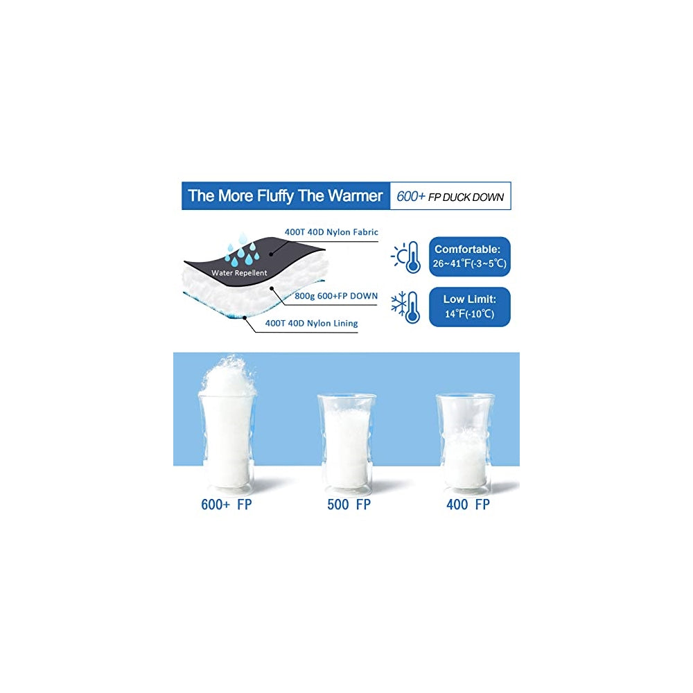 Saco de dormir de plumón para adultos ultraligero