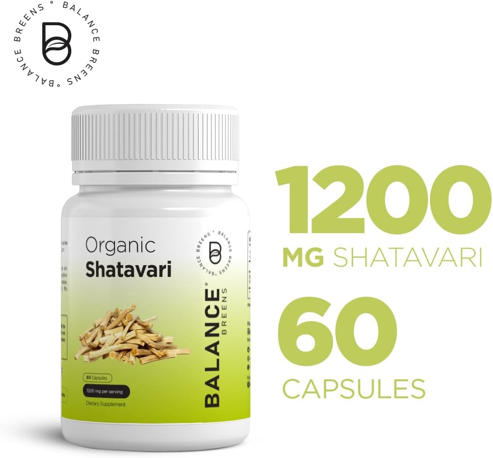 Cápsulas Orgánicas de Shatavari 1200mg Vitaminas