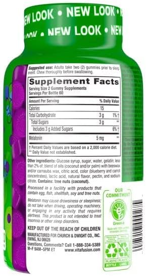 Vitafusion Mora de melatonina extra fuerte, 5 mg, 120 unid