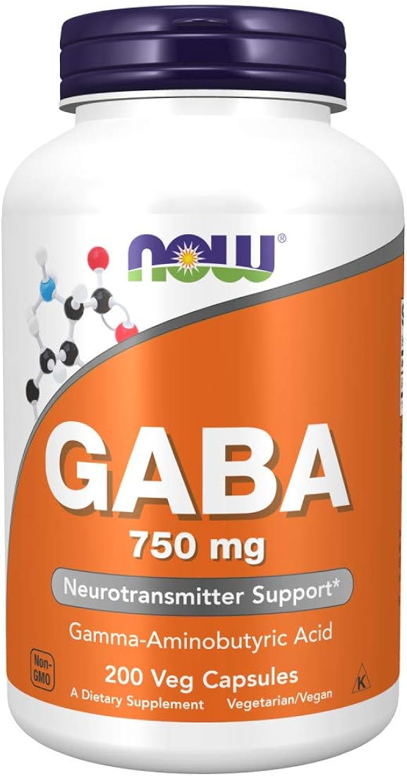 Suplemento Now GABA 750 mg 200 cápsulas vegetales