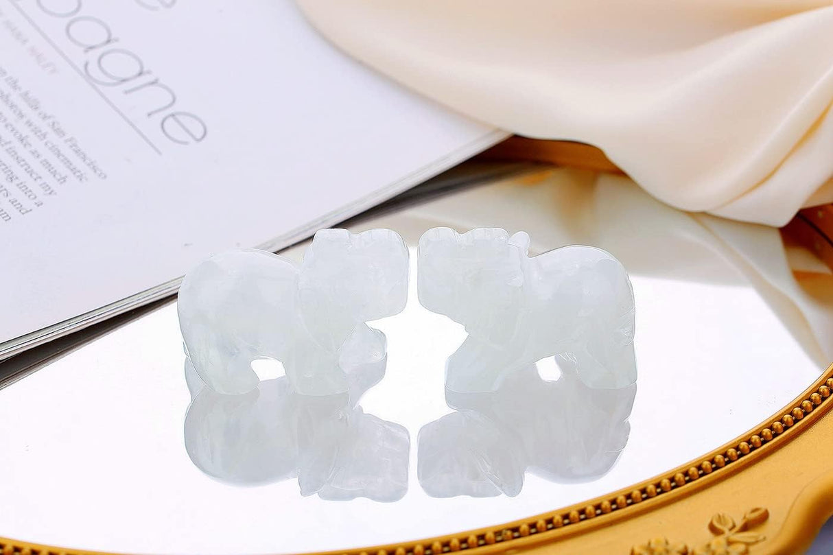 QINJIEJIE Cristales de elefante de cristal transparente