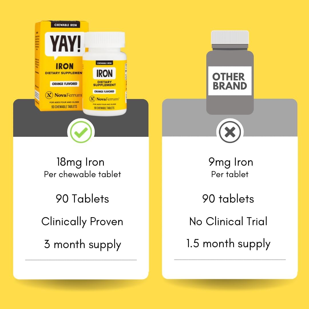Suplemento de hierro masticable para la anemia para niños
