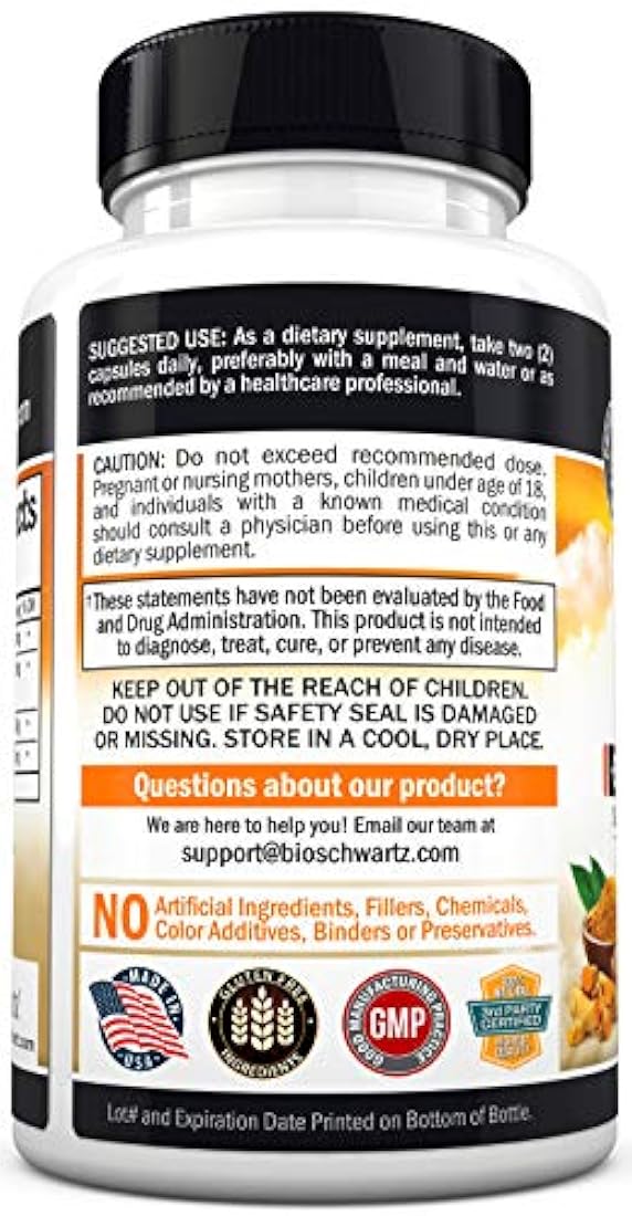 Cápsulas orgánicas de cúrcuma y jengibre con pimienta negra