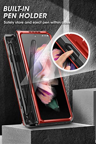 SUPCASE Unicorn Beetle Pro Series - Funda para Samsung Galaxy Z Fold 3 5G (2021), carcasa de doble capa resistente con protector de pantalla integrado y soporte y ranura para bolígrafo S (ruiddy)