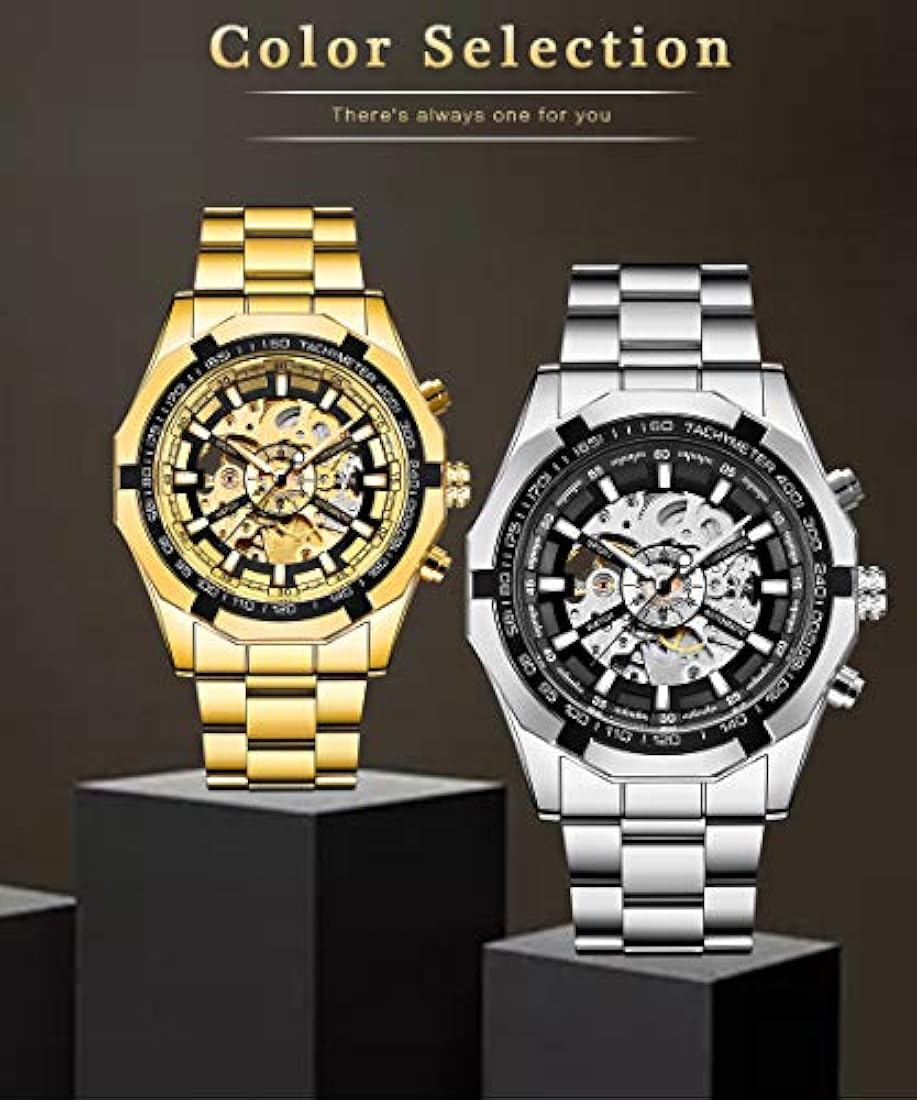 Fanmis Reloj automático de lujo para hombre con pulsera