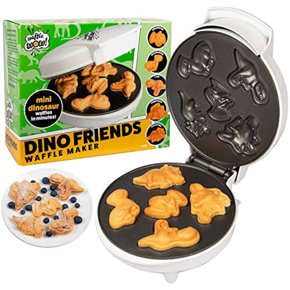 Mini gofrera de dinosaurio para hacer el desayuno divertido