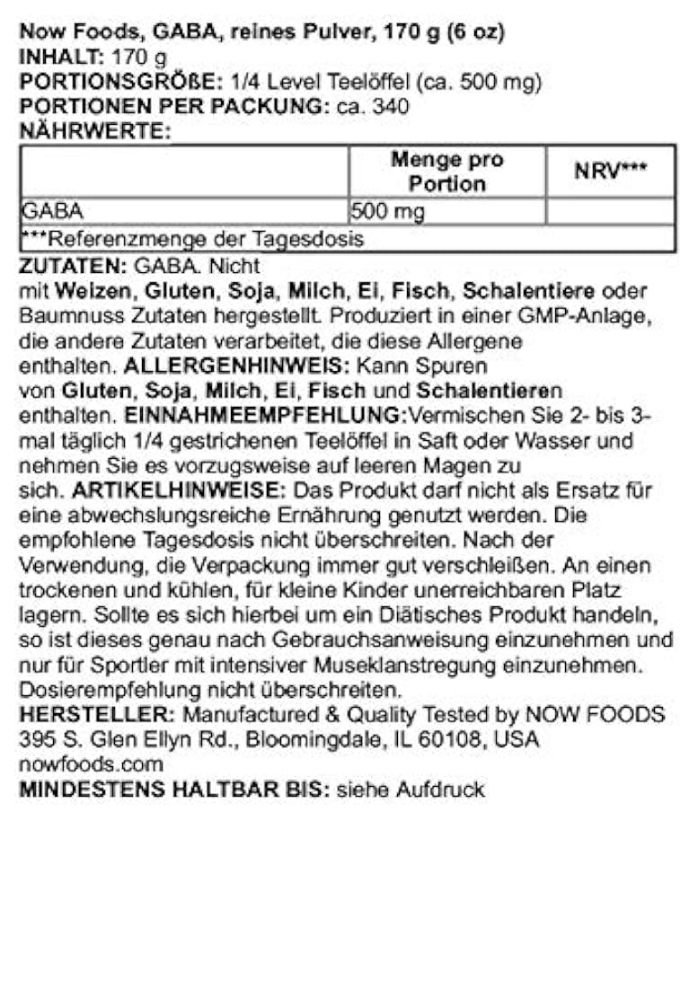NOW Foods - Suplemento de GABA