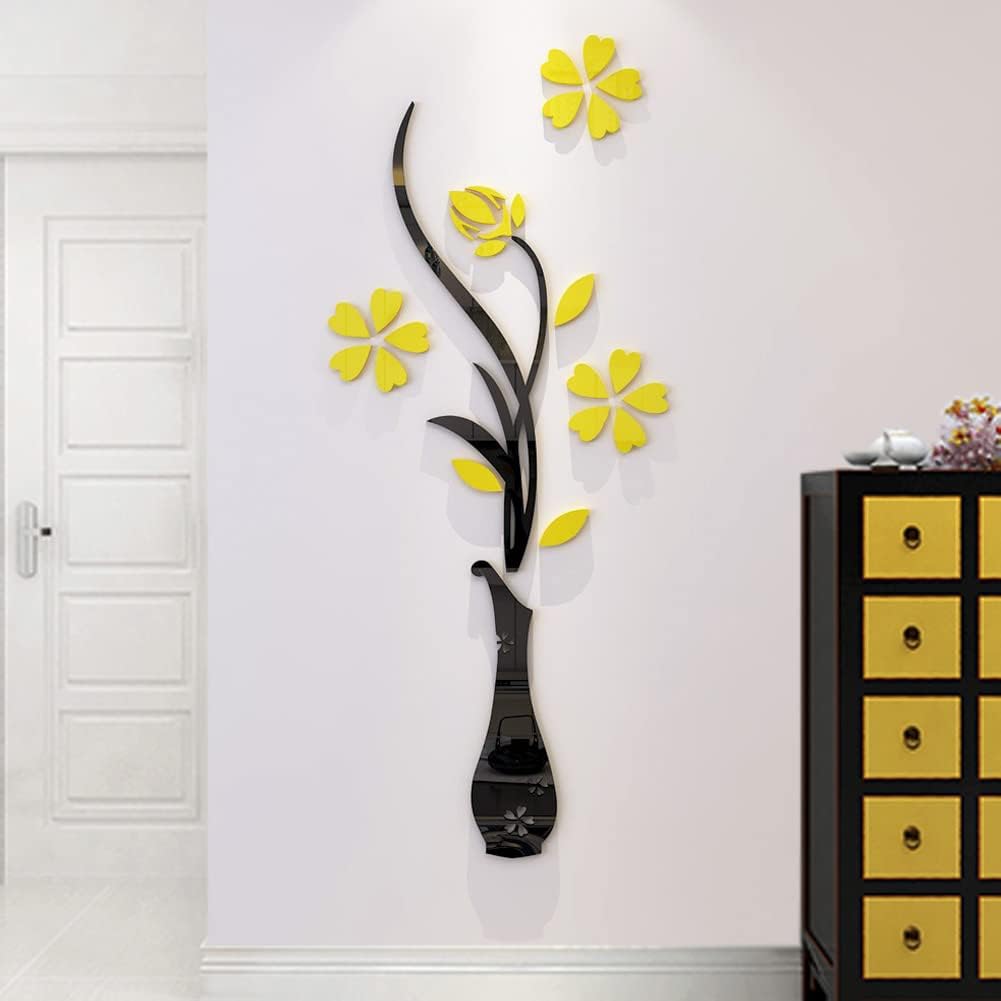 Murales 3D de Jarrones para Sala y Dormitorio, 47 x 18 pulgadas