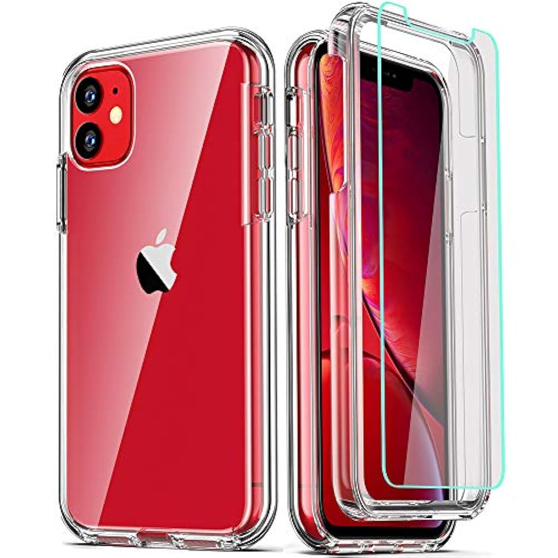 Funda para iPhone 11+2 protectores de vidrio templado