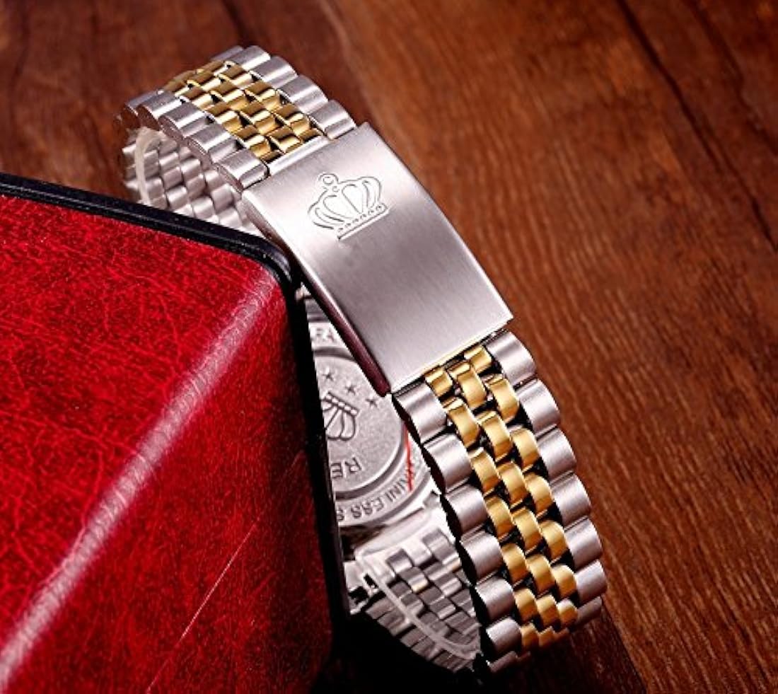 Fanmis - Reloj unisex de lujo de acero inoxidable