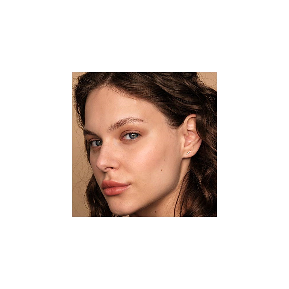 Aretes de plata chapados en oro de 14 quilates para mujer