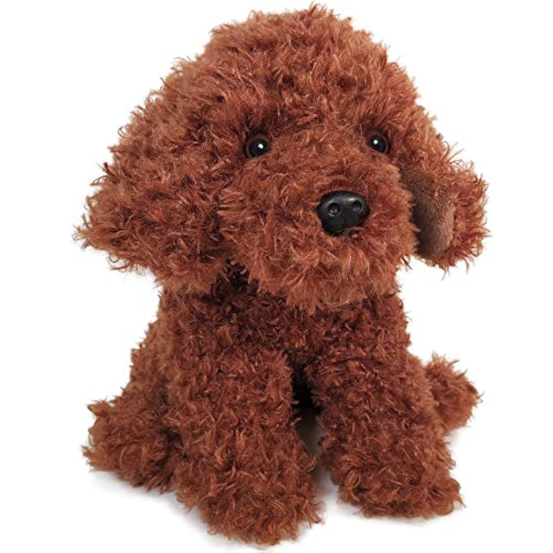 peluche de perro poodle mide 9 pulgadas, color marron