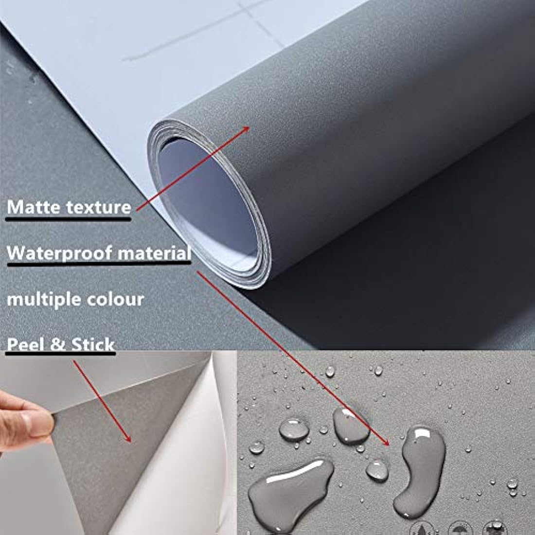 Adhesivo de vinilo con textura mate de color sólido