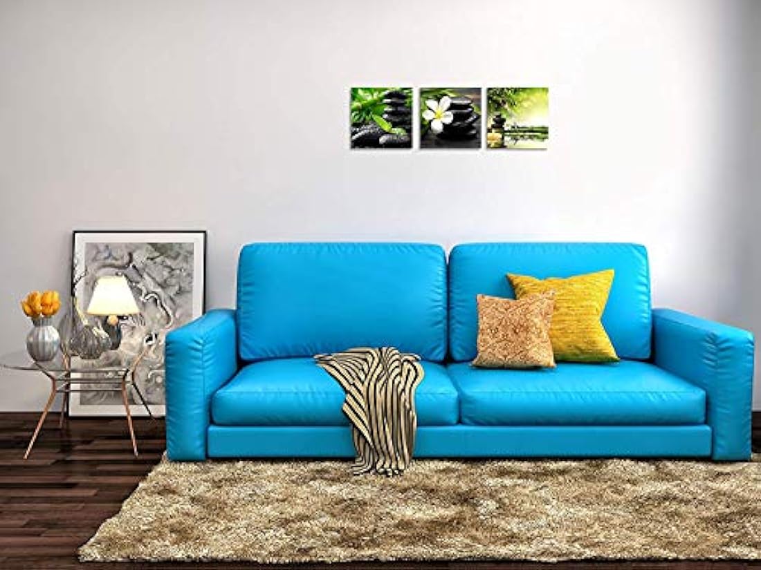 TutuBeer - Lienzo de 3 paneles, diseño de flores de bambú