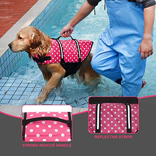 Doglay Chaleco salvavidas para perros con rayas reflectantes