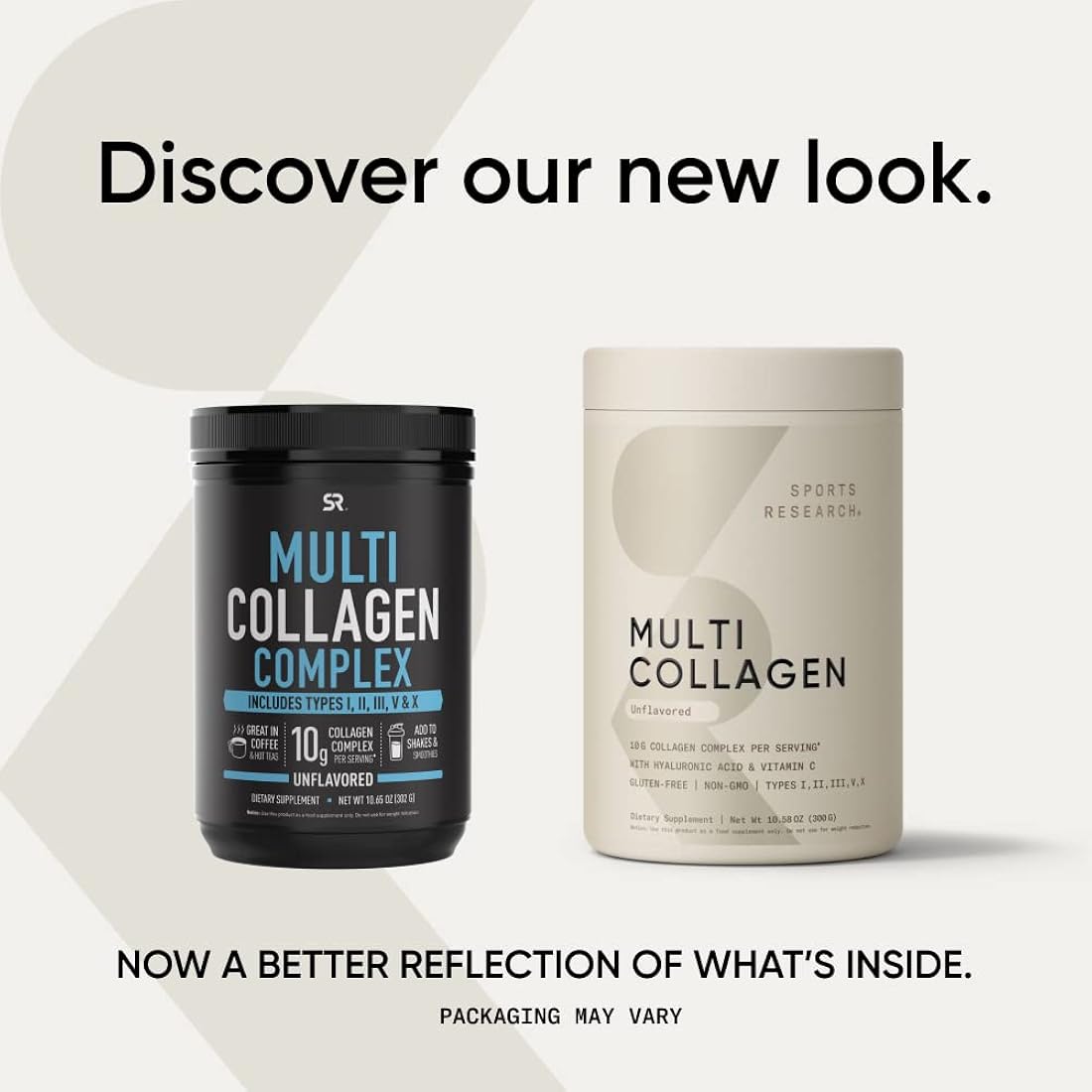 Polvo de proteína de múltiples colágenos (tipo I, II, III, V, X) con ácido hialurónico + vitamina C | 5 tipos de colágeno a base de alimentos, ideal para bebidas de café y proteínas, verificado sin OMG, 30 porciones (sin sabor)