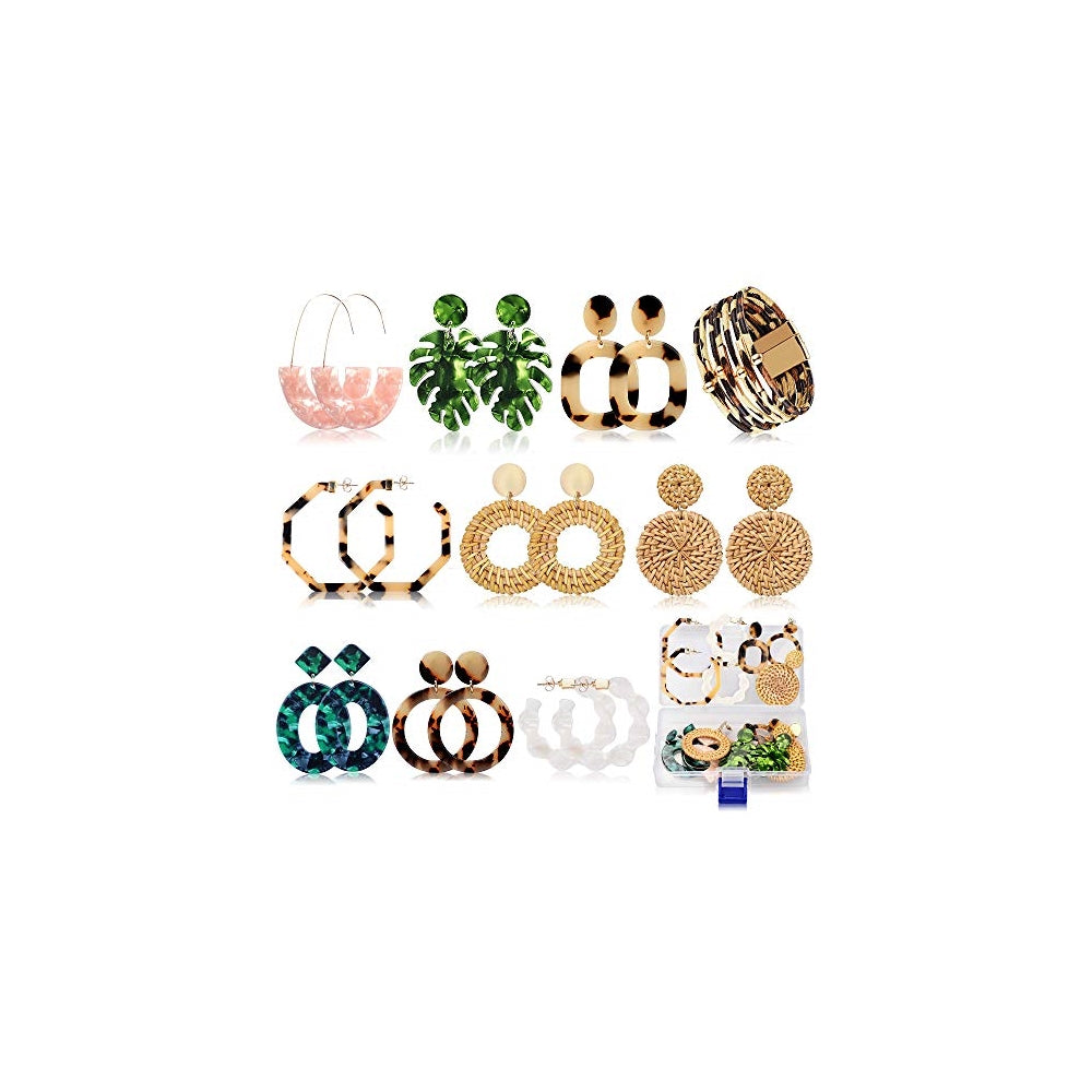 Aretes de acrílico para mujeres y niñas 9 pares