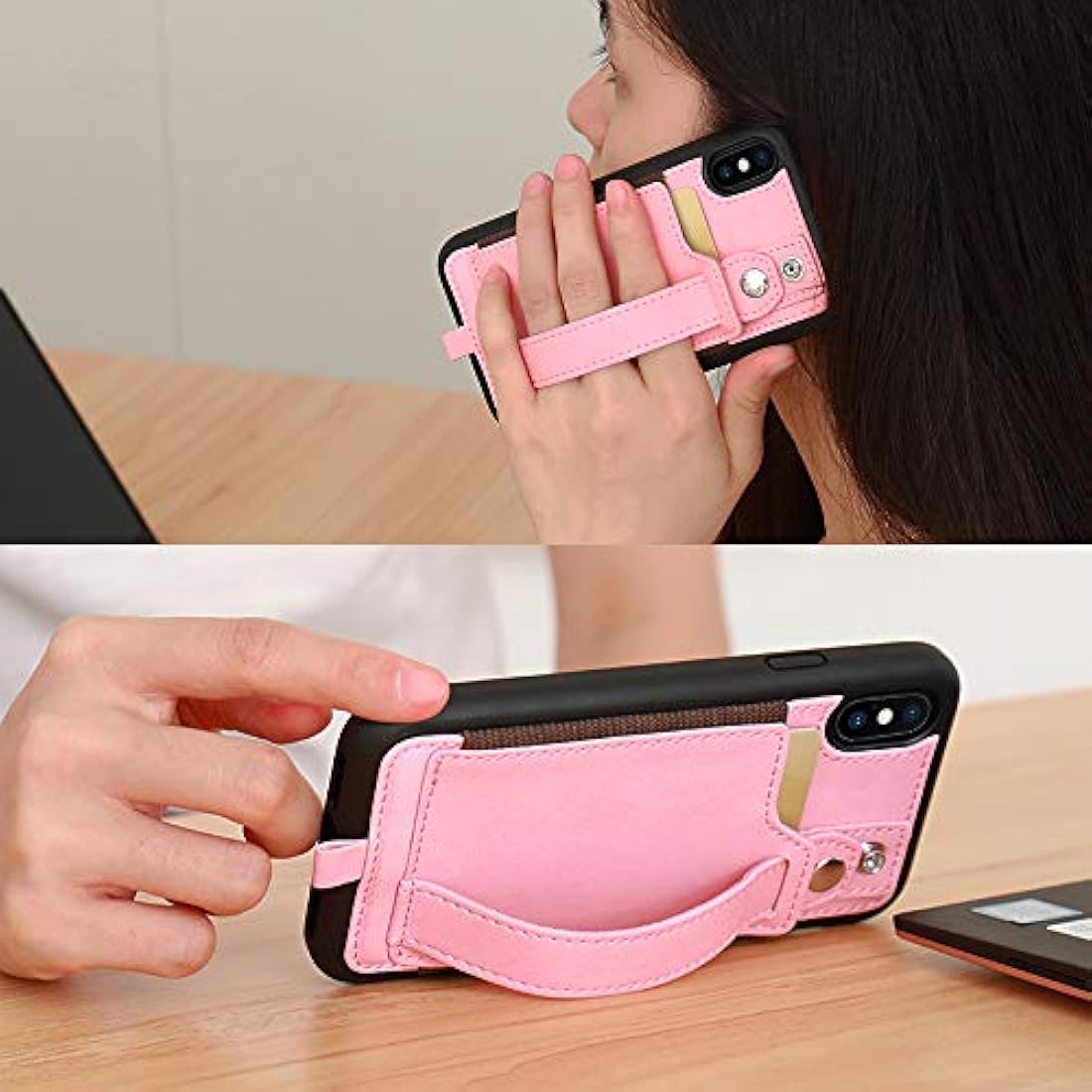 TOOVREN - Funda tipo cartera para iPhone X/Xs,