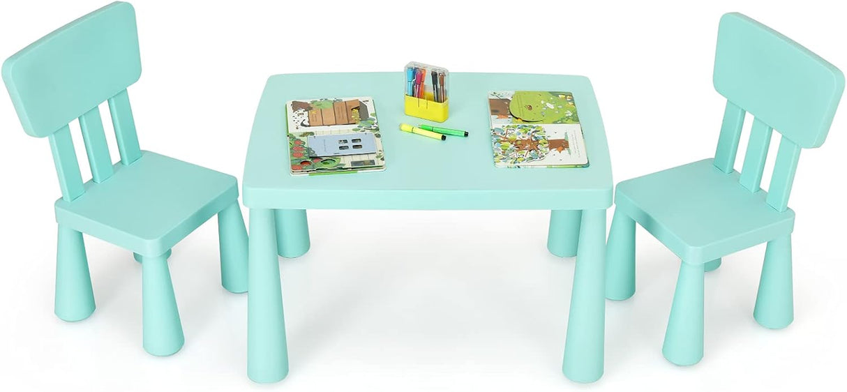 Juego de mesa y silla para niños 3 piezas de plástico