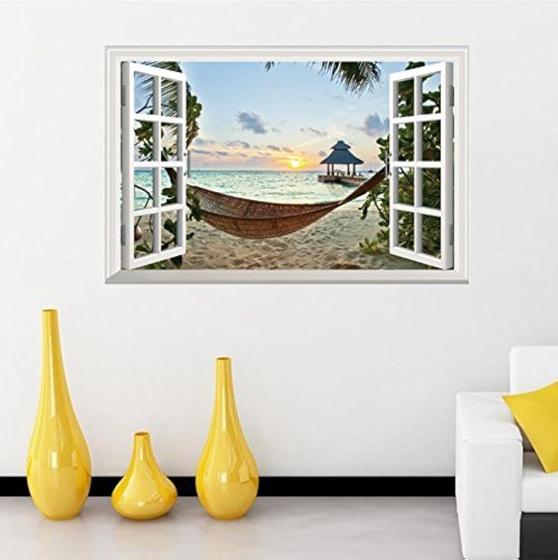 Adhesivo decorativo para pared, diseño de ventana