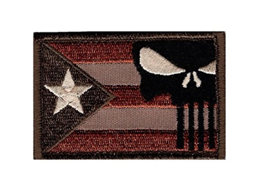Parche táctico de cierre  gancho con bandera de Puerto Rico