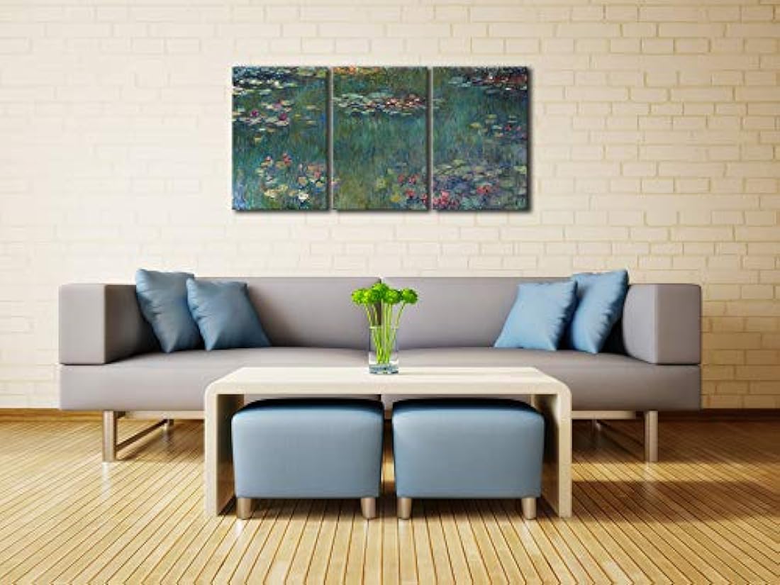 Wieco Art - Lienzo con diseño de lirios de agua, al óleo