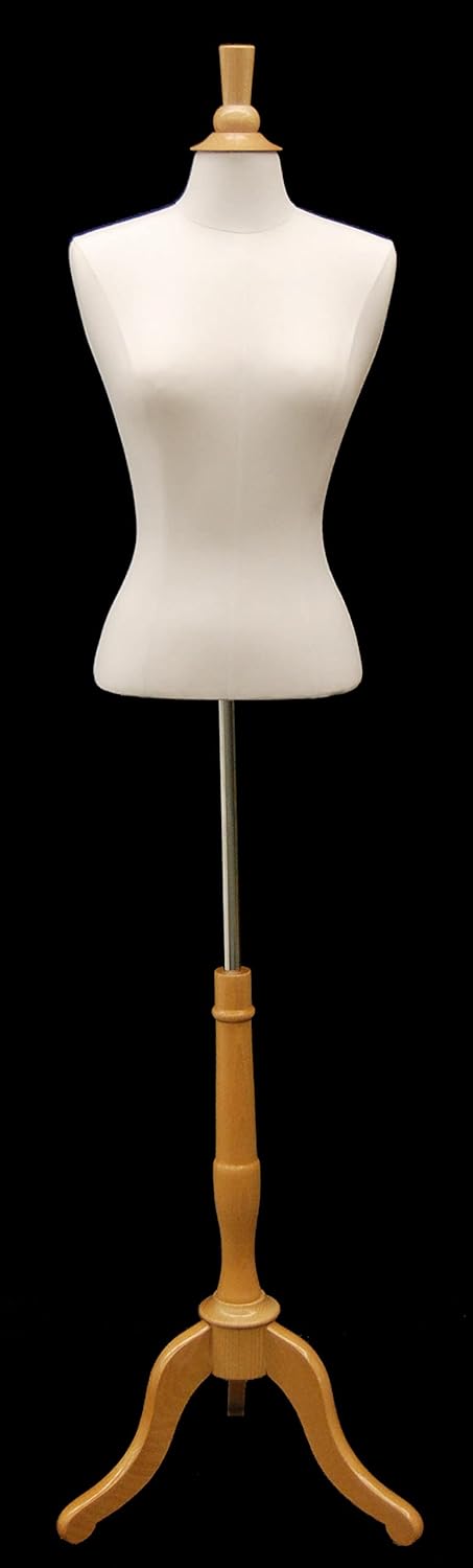 Maniquí Femenino ROXYDISPLAY con Base de Madera Natural BS-01