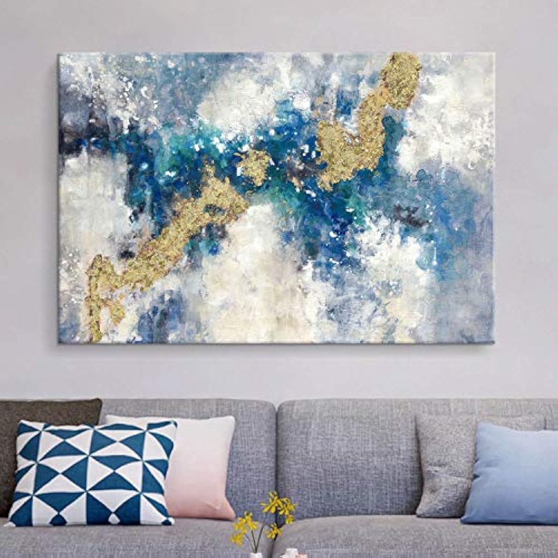 Cuadro de pared abstracto de la ciudad en lienzo: arte