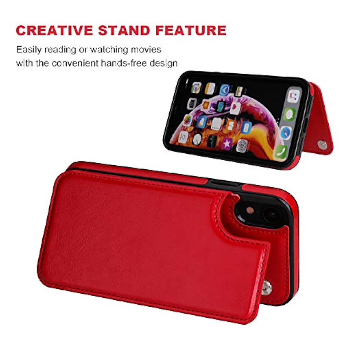 Funda tipo cartera para iPhone XR Rojo