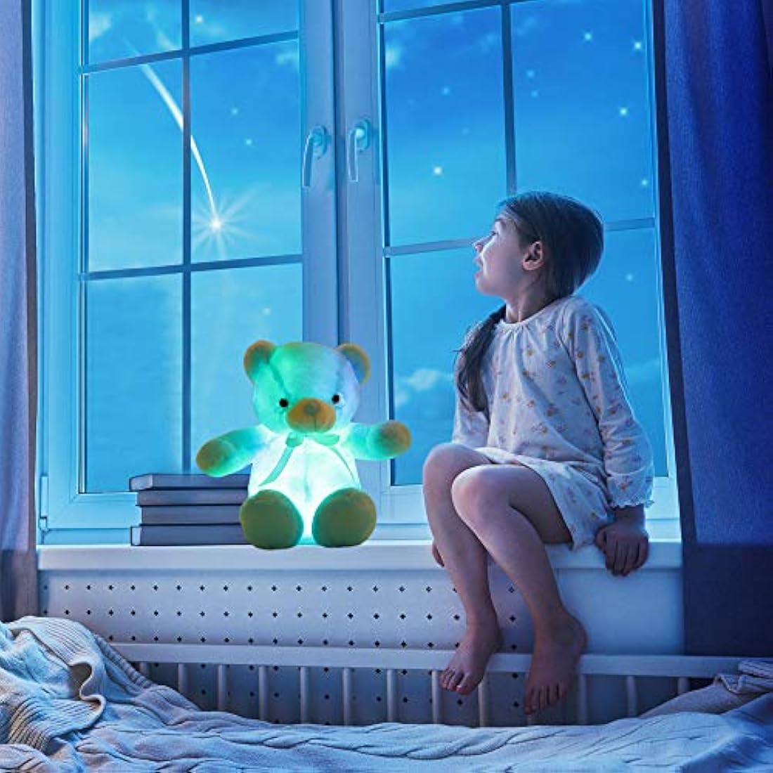 Peluches animal de peluche oso con luz LED inductiva de 20