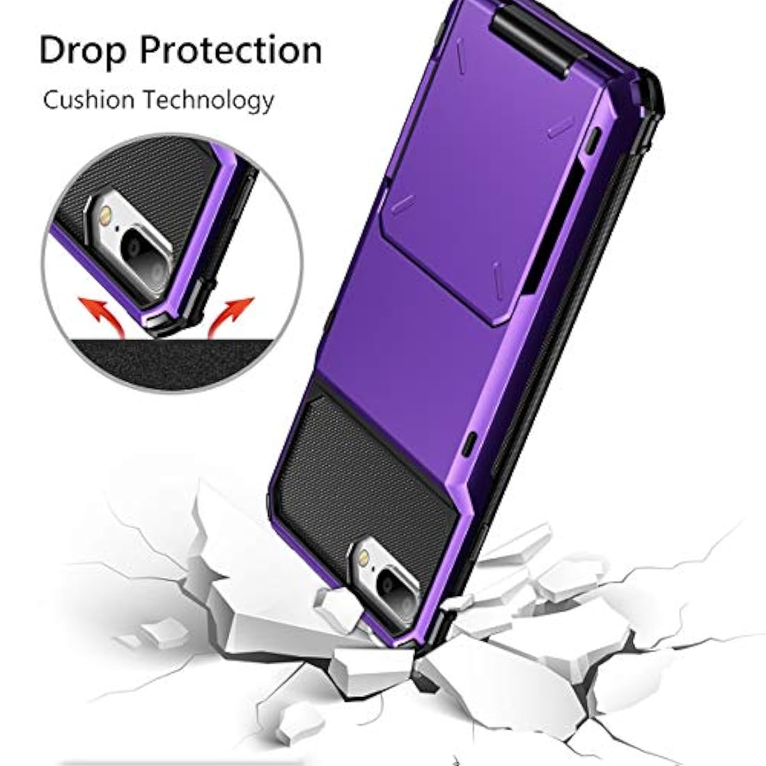 Vofolen - Funda para iPhone 8 Plus, tarjetero, soporte