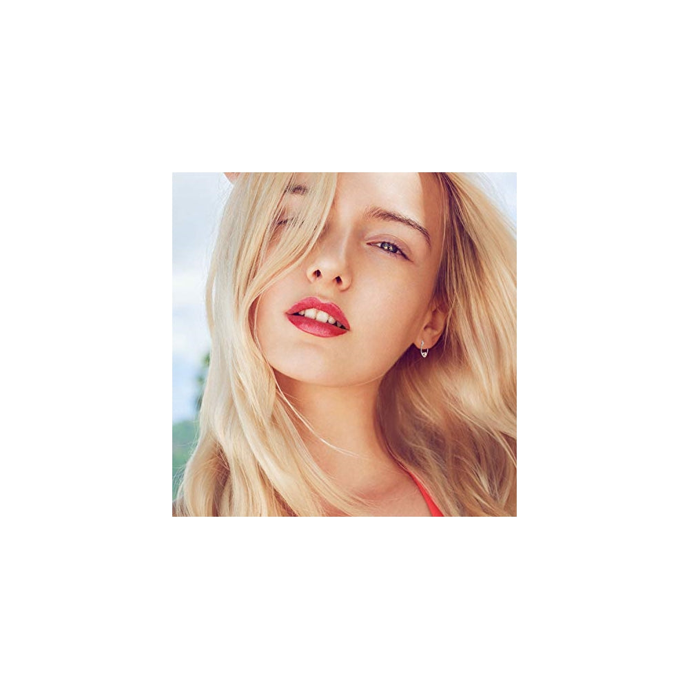 Aretes hipoalergénicos de plata con diseño para mujer