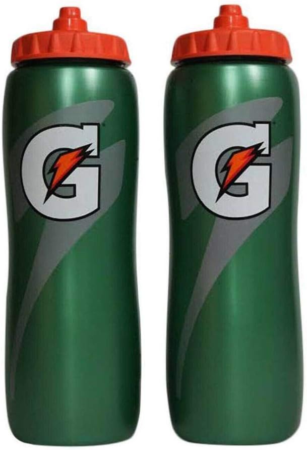 Botella de agua de deporte apretable Gatorade de 32 oz, diseño fácil de agarre, 2 unidades