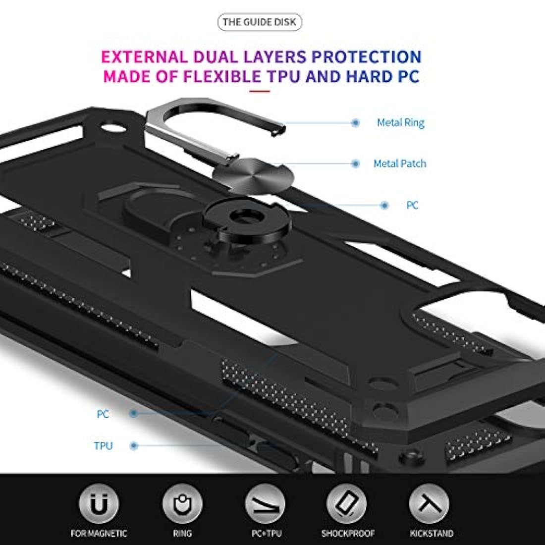 Carcasa para iPhone X con protector de pantalla templada