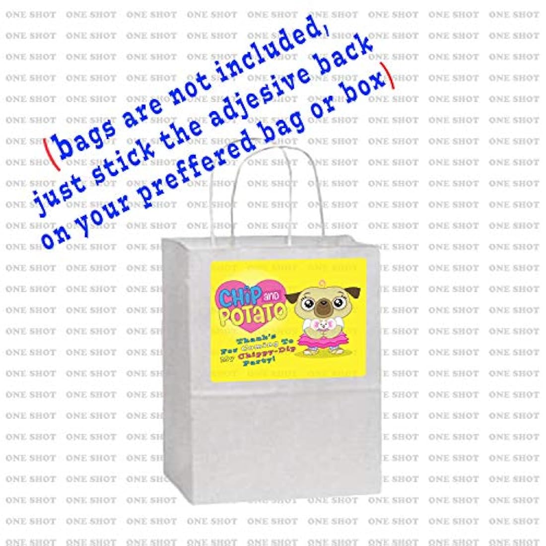 Pegatinas de agradecimiento para fiestas de patatas