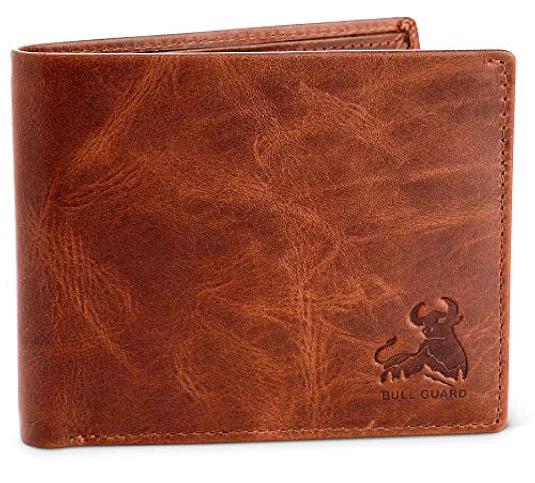 Billetera para hombres de cuero genuino suave vintage Marrón