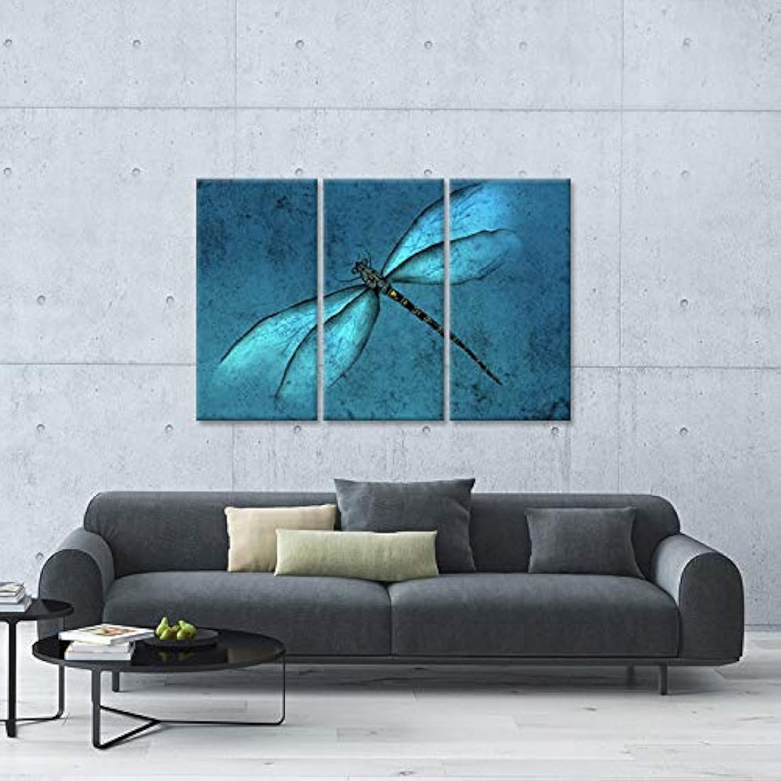 3 piezas de lienzo para pared, diseño abstracto de libélula