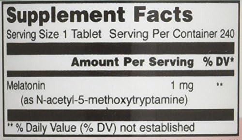 Tabletas de Melatonina 1 Mg Amazing Formulas 240 Veganas